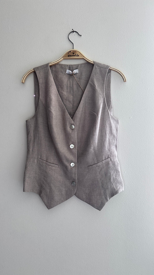Italian linen tailored Vest in Corda by Ismeralda